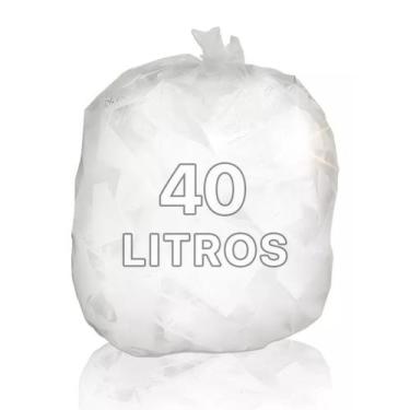 Imagem de Saco de Lixo Ecológico Branco 40 Litros com 100 unidades - Casa Limpa
