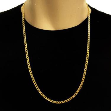 Imagem de Cordão Grumet 4mm Corrente Banhada Ouro 18k 70cm - ALRA SEMIJOIAS, Dou