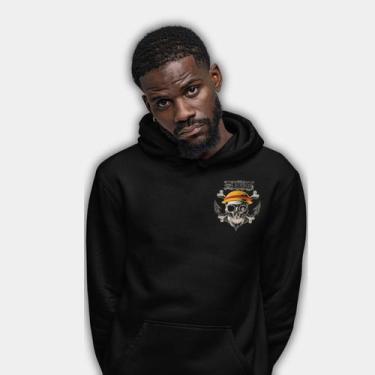 Imagem de Blusa Moletom Agasalho Unissex com Capuz 100 % Algodão - One Piece Ani