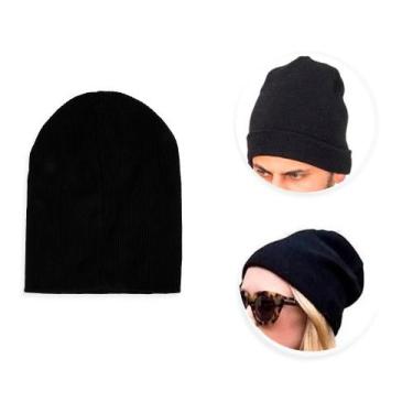 Imagem de Touca De Frio Lisa Preta Gorro De Lã Inverno - REDSTAR
