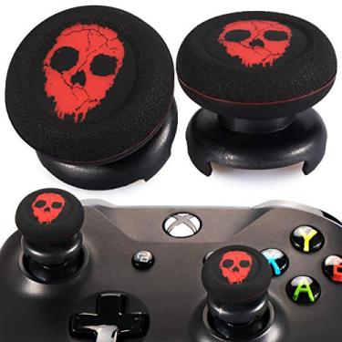 Imagem de PlayRealm- Playrealm FPS Thumbstick Extender Borracha Silicone Grip Cover 2 conjuntos para Xbox Series X/S e Xbox One Controller (Ghost Red)