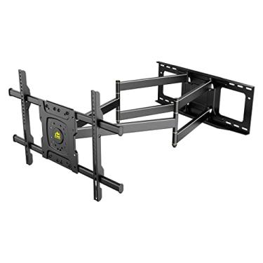 Imagem de FORGING MOUNT Suporte de parede de TV de braço longo com extensão de 91.4 cm, suporte articulado duplo para TV de movimento completo para TVs curvas planas de 127.0 cm-228.6 cm, fácil instalação em