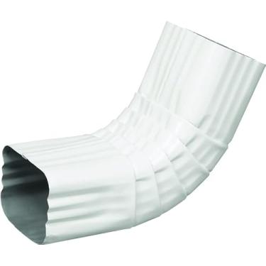 Imagem de Rocky Mountain Goods Cotovelo de calha 5 x 7,6 cm A - conector A de calha de alumínio branco - resistente à ferrugem, acabamento durável - serve em calhas padrão - fácil instalação