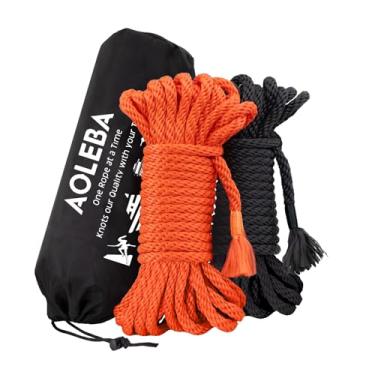 Imagem de AOLEBA Corda de Seda Macia de 8 Mm Amiga da Pele, Corda para Prática de Amarração de Nós para Iniciantes, Corda de Polipropileno Trançada com Vários Fios, Conjunto de Duas Cordas de 32 Pés com Saco De