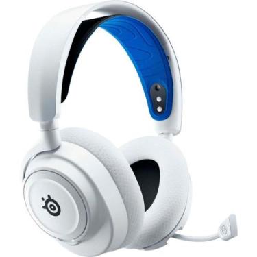Imagem de Headset Gamer Sem Fio Steelseries Arctis Nova 7P Branco, branco/azul