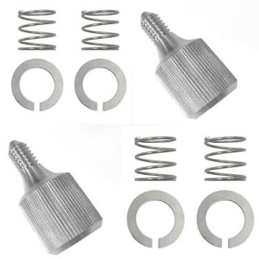 Imagem de Pacote com 2 parafusos de fixação de aço inoxidável e kit de arruela e mola de aço inoxidável compatível com acessórios de peças de misturadores KitchenAid