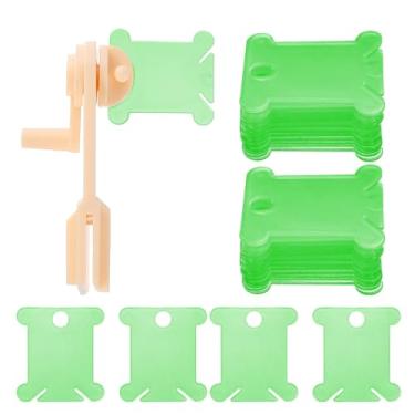 Imagem de HARFINGTON 100 peças de bobinas de fio dental bordado com enrolador de bobina, organizador de linha de ponto cruz de plástico, cartões de costura, armazenamento de ferramentas de classificação para