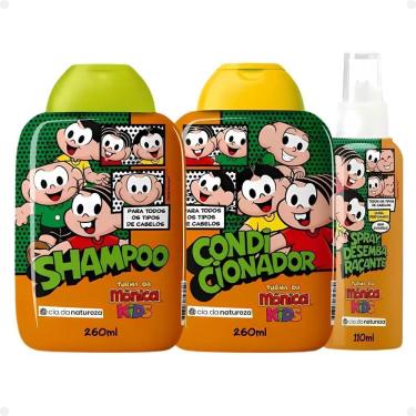 Imagem de Kit Cia da Natureza Turma da Mônica Kids: Shampoo, Condicionador e Spray Desembaraçante