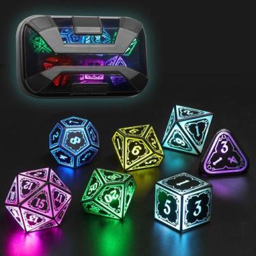 Imagem de Conjunto de Dados FONVGOGO Wireless Light Up D&D RGB com Caixa de Carr