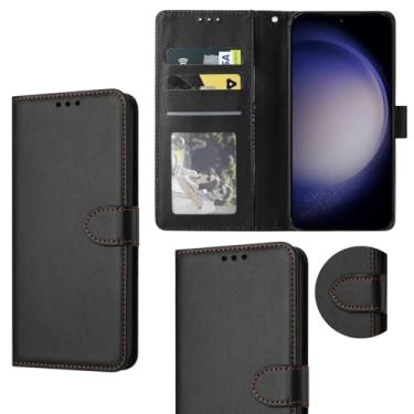 Imagem de Capa Capinha Carteira Flip Couro Compatível Samsung Galaxy S23 Premium (PRETO)