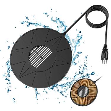 Imagem de Aquecedor de banho para pássaros, aquecedor de banho de pássaros de 70 W para ambientes externos no inverno, aquecedor de água para banhos de pássaros aquecido termostaticamente controlado para banhos