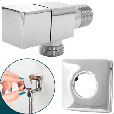 Imagem de Registro Para Ducha Higiênica Cromado Quadrado Registro Torneira ¼ De 