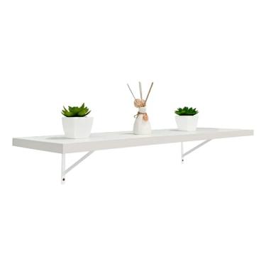 Imagem de Prateleira 80 x 30cm Branco Espessura 25mm Mão Francesa