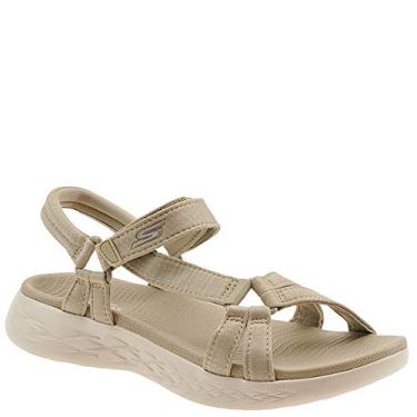 Imagem de Skechers Sandália esportiva feminina em movimento 600-Brilliancy, Natural, 7 Wide