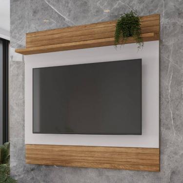 Imagem de Painel para TV para TV Até 55 Polegadas Guarujá 1 Prateleira Cinamomo/Off White - Móveis Bechara