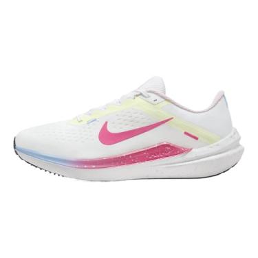 Imagem de Nike Tênis de corrida feminino Winflo 10 (FZ3973-100, Branco/Barely Volt/Aquarius Blue/Hyper Pink), Branco/Barely Volt/Aquarius Blue/Hyper Pink, 35