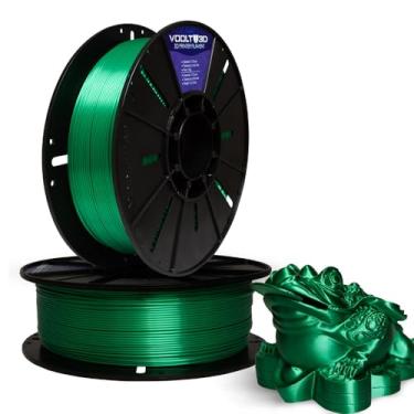 Imagem de Filamento PLA Verde V-Silk High Speed 1Kg 1,75mm Efeito Seda Impressora 3D FDM Voolt3D