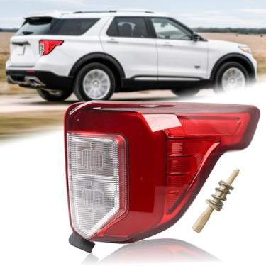 Imagem de Duolctrams Luz traseira tipo EUA com parafuso de plástico com rosca de montagem de lâmpada traseira compatível com Ford Explorer 2020-2023 lado direito do passageiro LB5Z13404F FO2801275