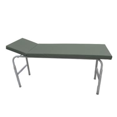 Imagem de Mesa Exame Clínico 80x65x180 Cabeceira Regulável Esmaltada Verde Milit