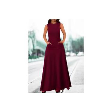 Imagem de Vestido Longo Bolso Canguru Saia Evase Forrado Malha Viscolycra  Ve  2