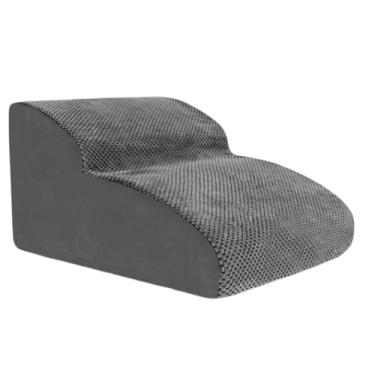 Imagem de Generic Rampa de escadas para cães pequenos, 2 degraus, confortável, antiderrapante, escada de escalada para cães de estimação, rampa para sofá, cama alta, Cinza