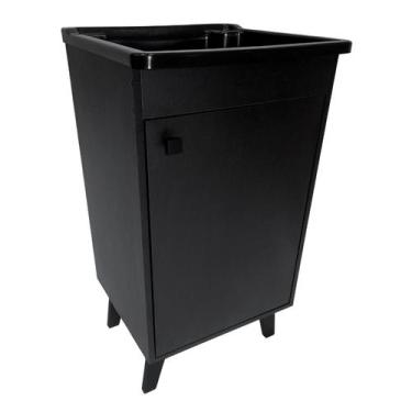 Imagem de Tanque De Lavanderia 26l Com Gabinete Preto 46cm Pés Retro - EJV Shoop