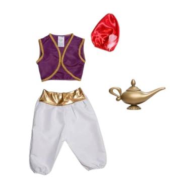 Imagem de Fantasia Alladin Luxo Infantil Completo com Lâmpada Príncipe Sheik Festa Árabe Aniversário Carnaval Dia das Crianças (6)