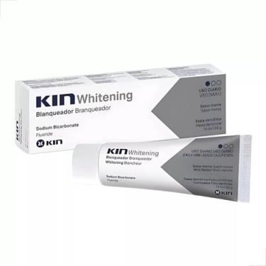 Imagem de Kin Whitening Pasta Dente Clareadora 75ml Clareamento Dentes Proteção Esmalte Oral Brilho Dental Redução Mancha Amarelo