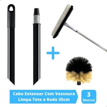 Imagem de Cabo Extensor 3 metros para Vassoura Limpa Teto e Rodo Limpa Vidros - 