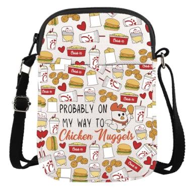 Imagem de Chicken Nugget Gift Foodie Gift Probably On My Way To Chicken Nuggets Bolsa transversal para amantes de pepitas de frango, Chicken Nuggets Cr