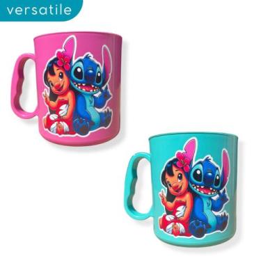 Imagem de Kit 10 Canecas de Plástico 430ml Stitch & Lilo para Crianças Festas Es