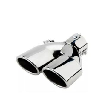 Imagem de Ponteira Escapamento Dupla Esportiva Cromado Universal Inox - DSTAL
