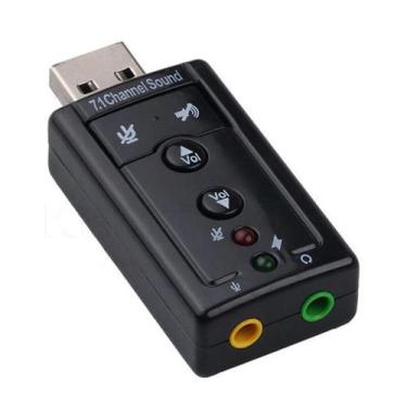 Imagem de Placa De Som Áudio Externo Adaptador Usb 7.1 Pc e Notebook P2 e P3 - E