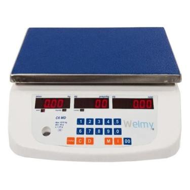 Imagem de Balança Comercial Digital Dupla Escala 6/15kg 2/5g com Bateria C6 Marc