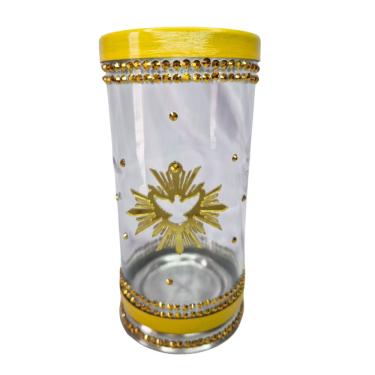 Imagem de Porta Vela 7 Dias Divino Espírito Santo Dourado + Presente