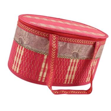 Imagem de Ｂｅｓｇａ Cesto de bambu dobrável para embalagem cesta de cesta artesanal versátil portátil ovos de fazenda armazenamento caixa de presente artesanal para bolo