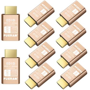 Imagem de FUERAN 8K 30Hz HDMI fictício plugue 4K EDID emulador monitor virtual, adaptador de exibição sem cabeça, suporta até 4K @120Hz, 1440/1080@144Hz hdmi emuladores falsos (8K-30Hz-10 unidades)