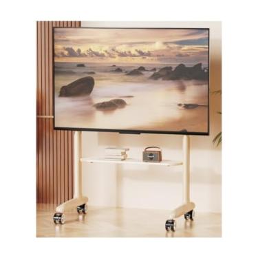 Imagem de Suporte universal de TV, suporte de TV, suporte de TV, carrinho de TV móvel para TVs de 42 a 86 polegadas, suporte de TV de piso com altura ajustável, suporta 79,8 kg, suporte de monitor portátil