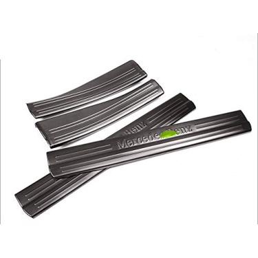 Imagem de SHIFENG Para Mercedes benz A W176 CLA GLA Classe C117 X156 B-Class W246 2013-2017 Aço Inoxidável Peitoril Porta Interior Guarnição Placa de Proteção (preto)