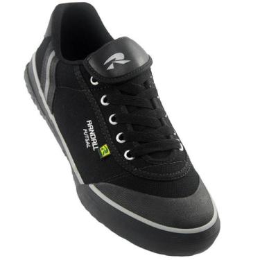 Imagem de Chuteira Futsal Lona Solado Antiderrapante Randall Alfa, Preto prata, 