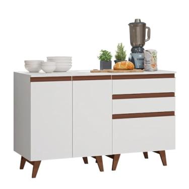 Imagem de Kit com Dois Balcões de Cozinha 2 Portas 3 Gavetas (com tampo) Branco Reims Madesa