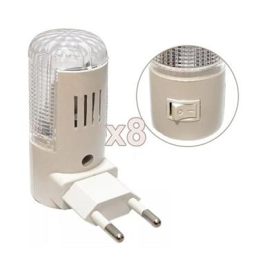 Imagem de Kit 08 Mini Abajur Luminária Tomada Luz Noturna Led Bivolt - Carbon, 1