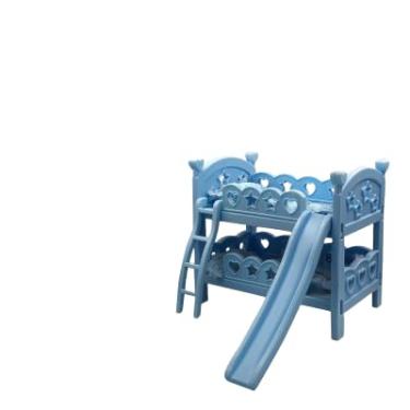 Imagem de Beliche Infantil com Escorregador, Azul, Estilo Princesa, para Bonecas