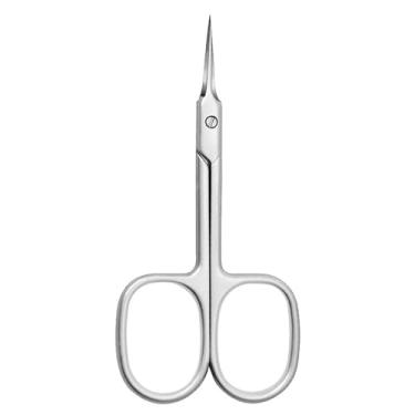 Imagem de Tesoura de cutícula extrafina, aparador de cutículas para manicure e pedicure, lâmina curva, ponta precisa e pontiaguda, kit para nail art, prata, h