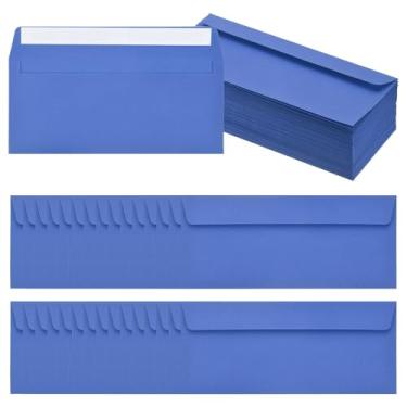 Imagem de PATIKIL Pacote com 100 envelopes de negócios azul celeste claro nº 10, envelopes coloridos autoselados tamanho carta para convites de escritório de correspondência, 10 x 23 cm
