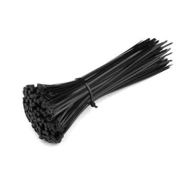 Imagem de Abraçadeira de nylon com fivela de plástico, fivela antirroubo forte, corda de fixação automática, autotravamento, cinto preto, 5x250 (preto), 250 peças