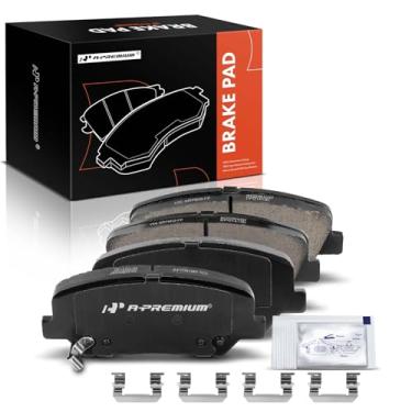 Imagem de A-Premium Conjunto de 4 peças Conjunto de pastilhas de freio a disco de cerâmica frontal compatível com Kia Optima 2011-2015 2.0L e Hyundai Genesis Coupe 2010-2014, Genesis Coupe 2015-2016 3,8L