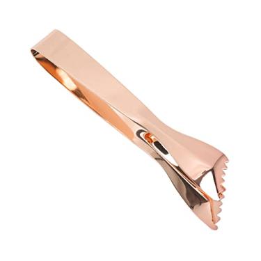 Imagem de Sonew Pinça de Gelo Com Grau Alimentar Com Design Anti-deslizamento e Material de Aço Inoxidável para Uso de Barra de Cozinha Em Casa, Ideal para Açúcar, Cubos de Gelo e Muito Mais (Cobre banhado)