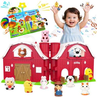 Imagem de Livro para bebês Farm Animal Toy Red Barn w/ Tails para 1 a 5 anos - B