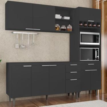 Imagem de Armário de Cozinha CP02 Para Pia 150cm Pérola Z34 Preto - Mpozenato, P